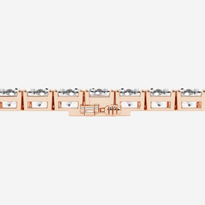 Bracelet tennis classique en diamants de laboratoire Asscher 27 CTW, 7,5 pouces, élégant bracelet en ligne de diamants, bijoux pour femmes - Product Image 2