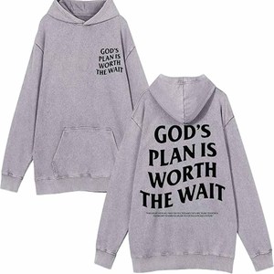 Sweat à capuche chrétien en molleton de coton premium avec broderie « Dieu Bénit la Foi », personnalisable, vente en gros directe usine - Product Image 5