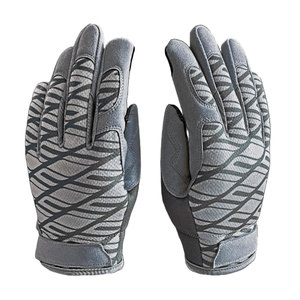 Textured Nylon Safety <b>Gloves</b> With Elastic Wristband Anti-Slip Full Texture General Purpose Gray Patterned Design - Product Image 1
