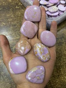 พลอยฟอสโฟไซเดอไรต์ธรรมชาติทรงหลังเบี้ยรูปทรงผสมสีม่วงขัดเงาสำหรับทำเครื่องประดับ - Product Image 2