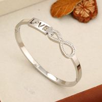 Bracelet tendance en acier inoxydable avec motif infini et cristaux pavés, cadeau minimaliste élégant