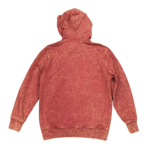 เสื้อฮู้ดดี้สีแดงสนิมแบบวินเทจสำหรับผู้ชาย มีเชือกผูก ปักลายสไตล์สตรีทแวร์ กระเป๋าจิงโจ้ แขนยาว - Product Image 2