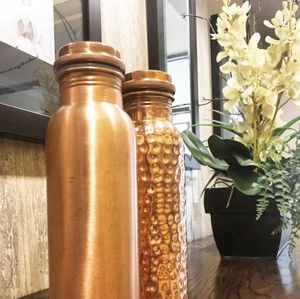 <b>Copper</b> <b>bottle</b> for safe <b>drinking</b> water natural metal <b>bottle</b> for home kitchen office and outdoor hydration - Product Image 5