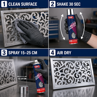 4X 330ml Peinture en aérosol chromée à séchage rapide, effet miroir, finition métallique, revêtement antirouille pour métal, verre, plastique