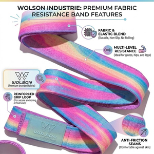 Bande de résistance en latex naturel Wolson Industry pour entraînement complet du corps et renforcement musculaire - Antidérapante et écologique - Product Image 3