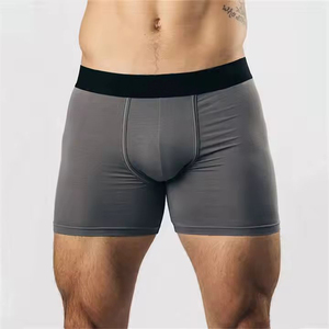 <b>Customized</b> Solid Color Cotton Fabric Intimate Underwear Man's <b>Boxer</b> Elastic Waist Band Plus Size Men's Breathable Underwear - Product Image 6