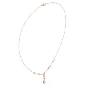 Collier pendentif en diamant taille poire plaqué or rose, bijoux fins pour mariage, fiançailles, femmes - Product Image 2