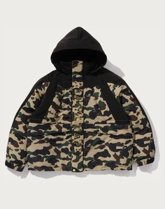 Camouflage Print <b>Fleece</b> Lined Puffer <b>Jacket</b> Hooded Zipper Closure Windproof <b>Thick</b> 220g Winter Streetwear Unisex Outerwear - Product Image 2