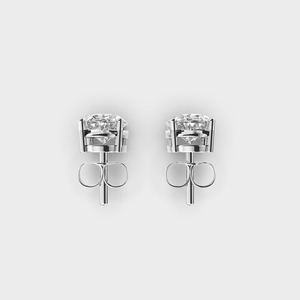 Pendientes de Diamantes Ovalados Cultivados en Laboratorio con Certificación IGI, Oro Amarillo/Blanco/Rosa de 9K, Pendientes Solitarios con Diamantes Ovalados - Product Image 4