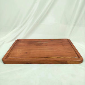 Tabla de Cortar Rectangular con Borde Natural |   Tablas de cortar de madera de acacia duraderas y sostenibles con mango, aptas para lavavajillas, artesanías de madera - Product Image 1