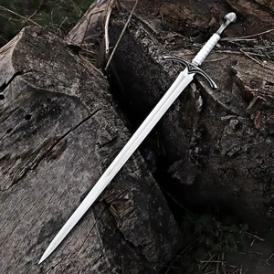 Espada larga medieval de acero al carbono forjada a mano – Espada de caballero con funda - Product Image 4
