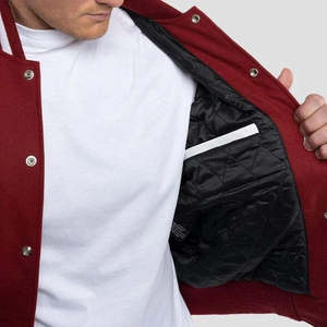Chaqueta de lana/cuero de alta calidad para hombre, chaqueta varsity de béisbol personalizada OEM, chaqueta varsity de nuevo diseño para hombre - Product Image 1