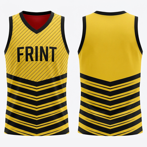 Camiseta de Baloncesto para Hombre, Sin Mangas, Cuello en V, Impresión Sublimada, Transpirable, Poliéster 180g, Corte Regular, Sin Costuras, para Adultos - Product Image 5