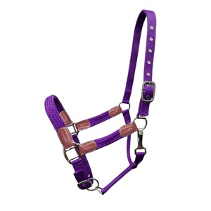 Exclusive Handmade Purple Adjustable Nylon <b>Halter</b> With Brass Plated Hardware Top Supplier Wholesale Manufacturer Saman Exports - Product Image 1