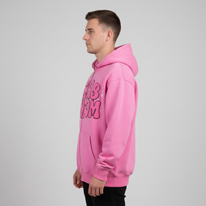 Wholesale Heavyweight 350 Gsm Knitted Cotton Oversized Hoodie <b>Men</b> Breathable Eco-friendly Custom Screen Logo Zipper-up Winter - Product Image 4