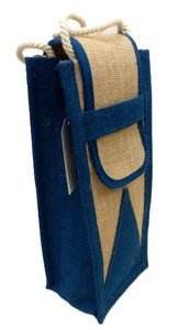 Sac en jute grande capacité pour bouteille de vin avec poignée en corde, fourre-tout décontracté pour courses et emballage cadeau - Product Image 2