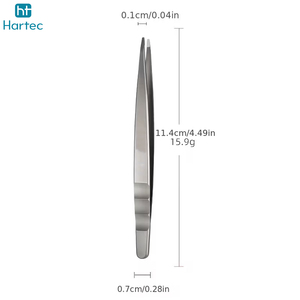 Precision Stainless Steel Slant & <b>Pointed</b> Tip Tweezer, All In One Eyebrow Tweezers Hair Puller Esthetician Beauty <b>Tools</b> - Product Image 1