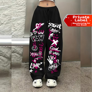 เสื้อยืดผู้หญิงลายพิมพ์สนุกๆ สไตล์ฮิปฮอป 'Creative Graffiti Letters' ลายเฉพาะตัว แฟชั่นสตรีท ทรงตรง ผ้าฝ้าย 100% สำหรับฤดูร้อน - Product Image 1