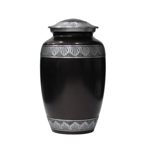 Urnes funéraires en aluminium pour adultes avec gravure, finition en étain et couleur noire, fournitures funéraires en métal pour cendres humaines - Product Image 1