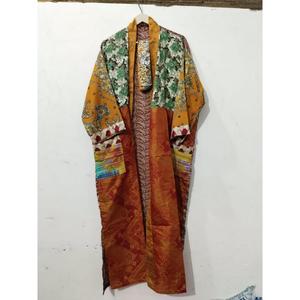 Vestido Kimono de Seda Floral Vintage de Verano, Talla Única, Vestido de Maternidad, Bata, Ropa de Playa, Traje de Baño de Sari Indio Reciclado - Product Image 3