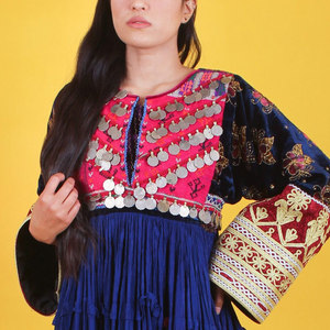 Robe afghane pour femmes, élégante, faite à la main, traditionnelle, brodée, robe maxi culturelle, manches longues, tenue ethnique - Product Image 6