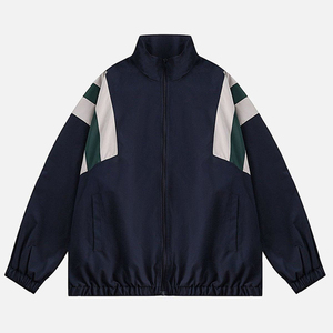 Conjunto Deportivo Personalizado para Hombre ORREN INTERNATIONAL, Chaqueta con Cierre Completo en Bloques de Color Azul Marino, Pantalones Anchos, Poliéster/Algodón, Invierno - Product Image 3