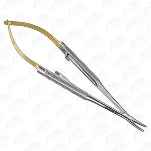 Porte-aiguilles de micro-chirurgie Barraquer, instruments médicaux, porte-aiguilles micro Barraquer courbé ophtalmique - Product Image 6