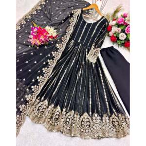 Beaux ensembles modestes robe coupe Naira avec Pent Dupatta pour une tenue de fête - Product Image 3