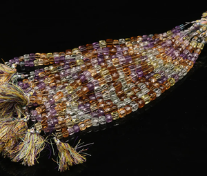 Cuentas de piedras preciosas de citrino natural, forma de caja, 6-7mm, 10 pulgadas, cuentas multipiedras preciosas facetadas de discoteca para la fabricación de joyas - Product Image 4