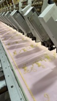 Châle en mousseline bleu roi pour femme, broderie feuille blanche, bord festonné, léger et respirant, vente en gros, OEM ODM personnalisé
