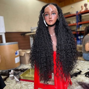 Vente en gros de produits capillaires vietnamiens, perruques bouclées lisses, perruque dentelle frontale en cheveux humains, cheveux bouclés lisses, dentelle frontale - Product Image 2