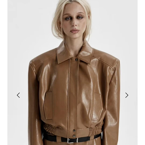 Luxury Women's Motorcycle <b>Jacket</b> & Skirt Set Breathable <b>Leather</b> Look Two-Piece Outfit for Autumn/Winter - Product Image 1