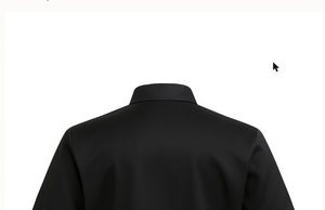 Veste de chef noire à col mandarin et manches courtes - Product Image 2