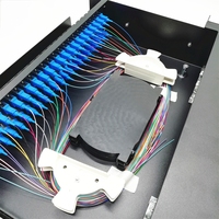 DAMU Panneau de brassage ODF à fibre optique 48 ports SC UPC, 19 pouces, pour montage en rack, en acier laminé à froid avec tiroir coulissant, pour distribution réseau FTTH, CE