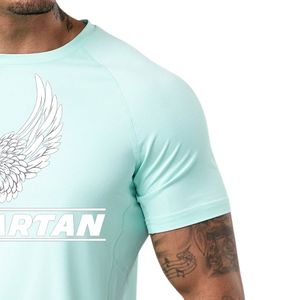 Men’s Mint Green Graphic Print T Shirt Crew Neck Short Sleeve Athletic Gym Workout Training Casual Sportswear Activewear Tee - Product Image 6