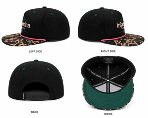 Custom 5 Panel Snapback Cap with <b>Flat</b> Bill Camouflage Brim Embroidered Logo Unisex Casual Rope <b>Hat</b> Headwear - Product Image 2