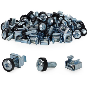 Kit de fixation pour cage de rack 19 pouces en acier et plastique ABS de qualité standard, avec écrous et vis, lot de 50, à prix de marché raisonnable - Product Image 1