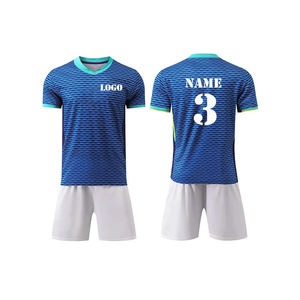Uniformes Deportivos Personalizados con Logotipo para Equipos de Fútbol, Camisetas de Fútbol de Secado Rápido, Diseños de Uniformes de Fútbol Azules, Conjunto de Camisetas de Fútbol - Product Image 1