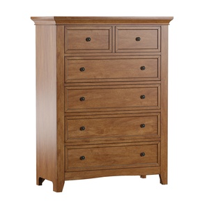 Classic Modern Bedroom Dresser by Java Furni Craft Made of <b>Solid</b> Teak <b>Wood</b> with 5 Drawers and Brown Finishing for Indoor Use - Product Image 1
