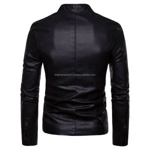 Veste en cuir de haute qualité logo personnalisé à la mode à prix de vente entier vêtements coupe-vent veste en cuir robuste pour hommes - Product Image 2