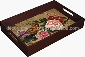 Bandeja para servir impresa en madera de la mejor calidad Bandeja para servir impresa en madera de diseño moderno artesanal a un precio razonable - Product Image 2