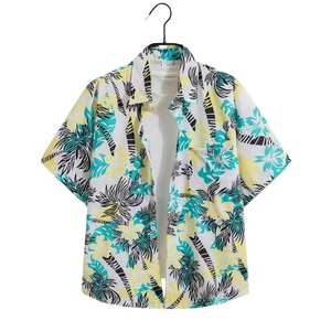 Chemise habillée en satin pour homme, collection été 2026, style hawaïen de luxe, à manches courtes, imprimé floral, grandes tailles M-4XL, tricotée, décontractée - Product Image 3