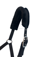 Équipement d'équitation confortable rembourrage épais polaire fourrure rembourré collier de tête de cheval licou pratique