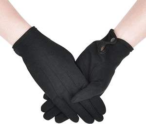 Guantes Formales Negros de Algodón con Cierre a Presión para Traje de Esmoquin, Guantes para Ceremonias y Eventos - Product Image 1