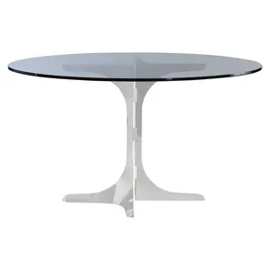 Mesa de Centro Moderna de Vidrio con Altura Ajustable, Base de Metal Hecha a Mano, Diseño Minimalista para Sala de Estar, Decoración de Muebles de Interior - Product Image 4