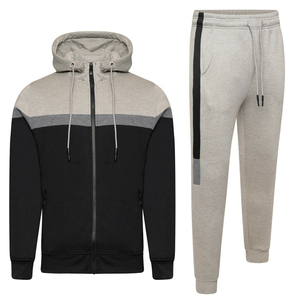 Hot Selling Unisex Plus Size Two Tone Hooded Sweatpants Custom Logo Screen Printing Sportswear Tracksuit for Winter Clothing - Product Image 1