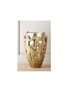 Jarrón Moderno de Metal Plateado con Acabado Transparente para una Decoración Brillante del Hogar - Product Image 1