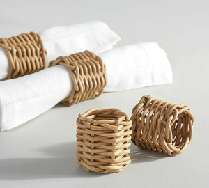 Anneau de serviette en rotin naturel, porte-serviettes carré au design élégant, anneau en tissu très vendu, anneau pour serviettes en papier en rotin - Product Image 6