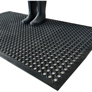 Tapis de sol en caoutchouc antidérapant robuste pour extérieur 60 x 35 cm, idéal pour cuisine commerciale, restaurant, garage, entrée, qualité professionnelle - Product Image 2
