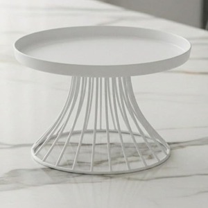 High Quality White Metal Dessert Serving Stand with Vintage Floral Design for Luxury <b>Table</b> White Metal Cake Stand Decoration - Product Image 5